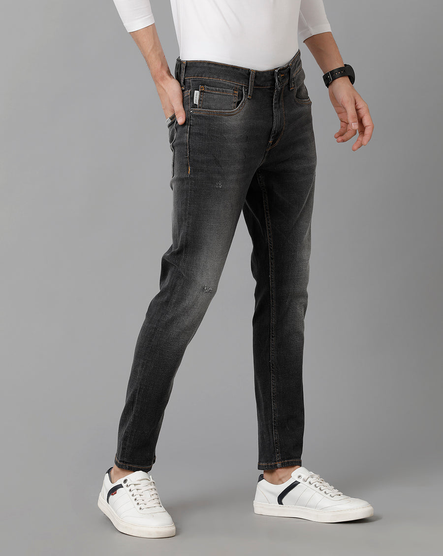 VOI Jeans Men's Solid Track Skinny Casual Jeans