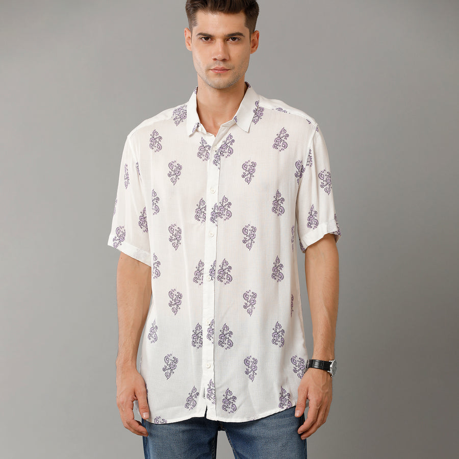 Premium Slim Fit Floral Printed Casual Shirt