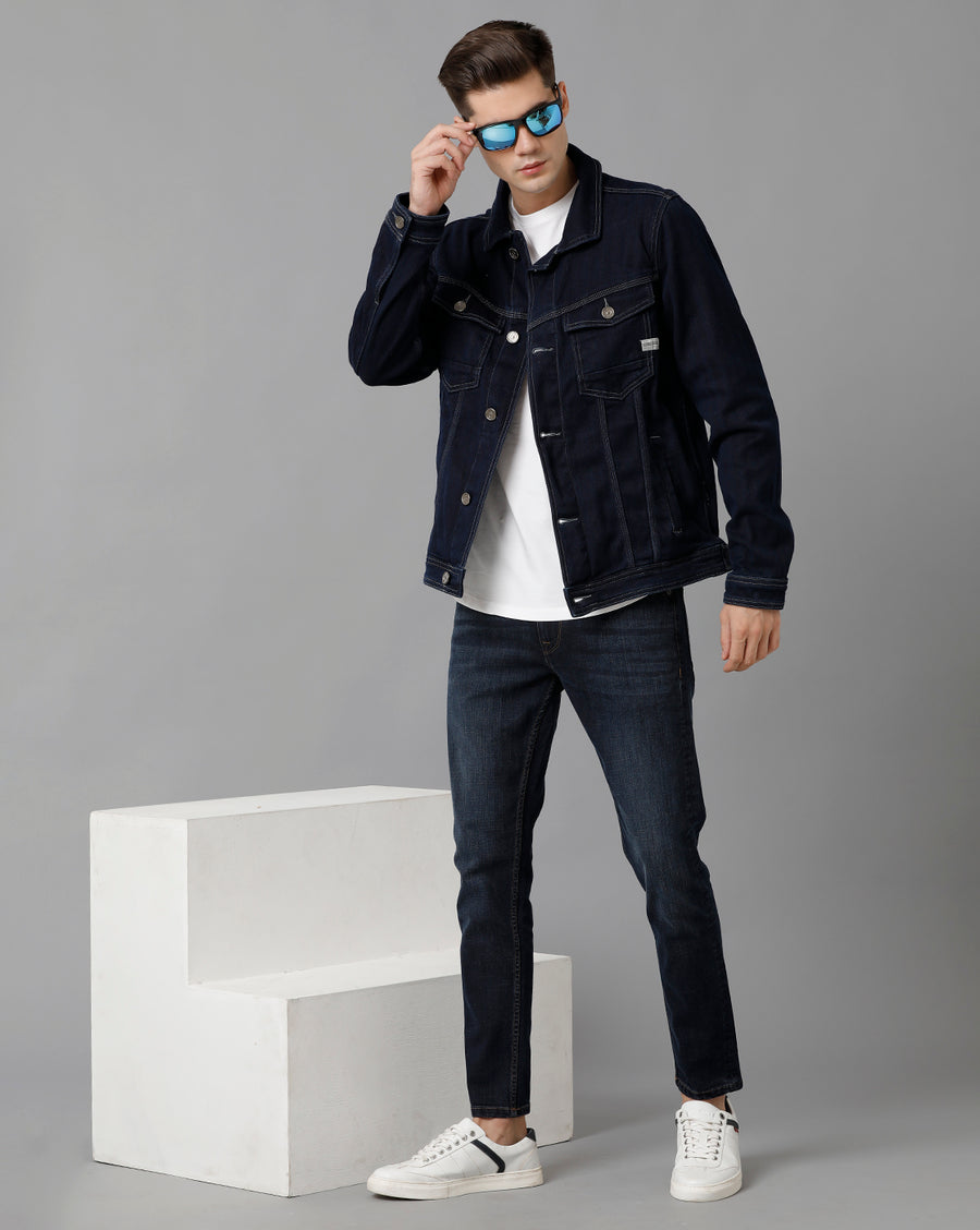 Men Solid Regular Fit Casual Jacket