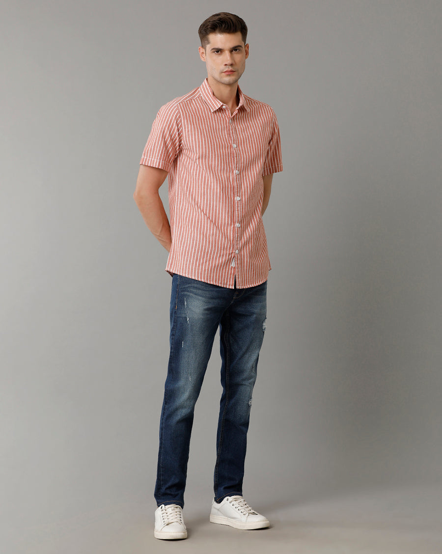 Red Stripes Slim Fit Shirt