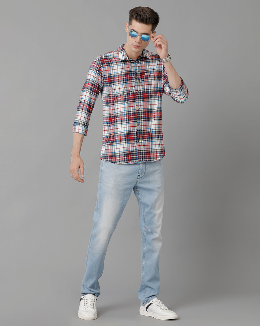 Men Checked Slim Fit Casual Shirt