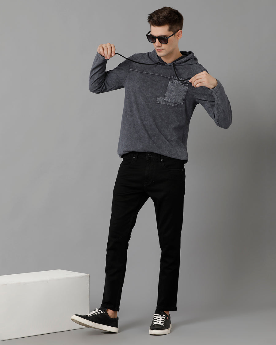 Voi Jeans Long Sleeves Hooded Cotton T-shirt