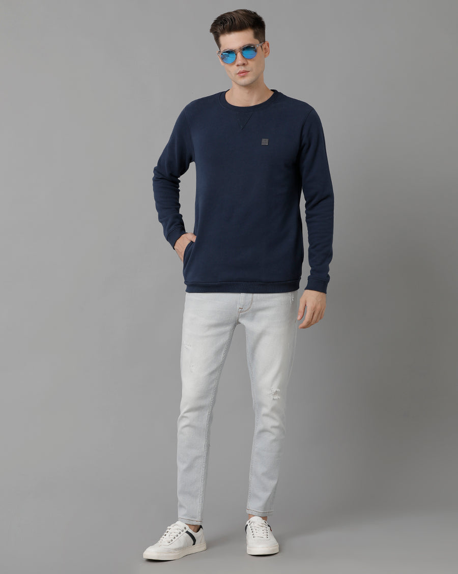 Voi Jeans Mens Regular Fit Navy Dress Blue Sweatshirt