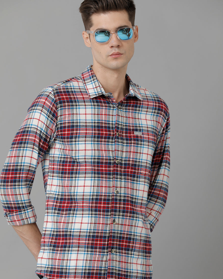 Men Checked Slim Fit Casual Shirt