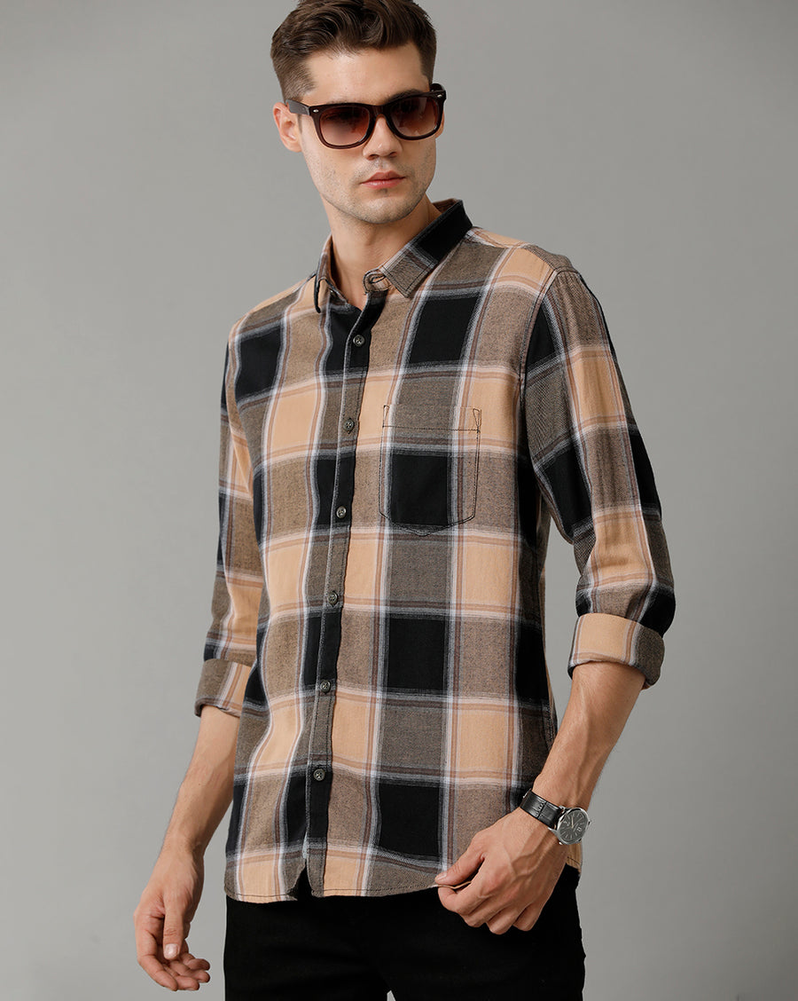 Black/Brown Checks Slim Fit Shirt