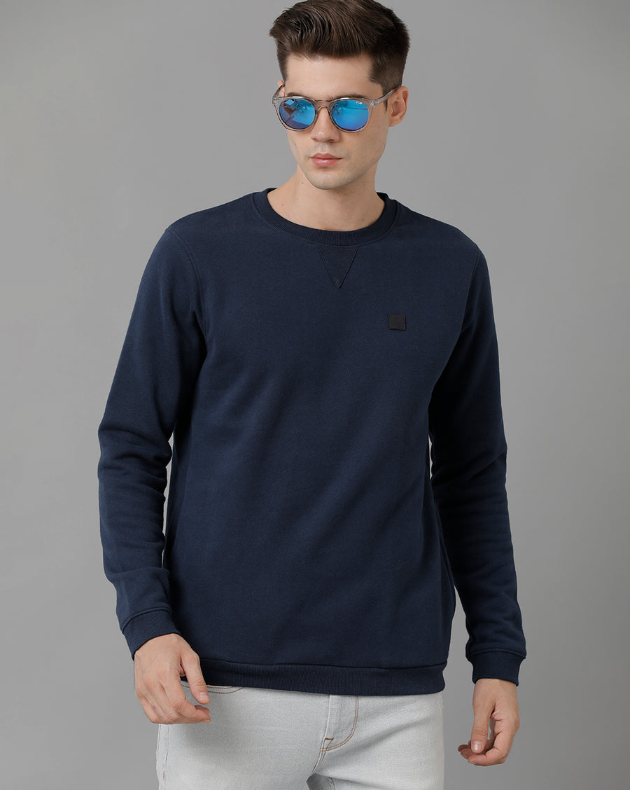 Voi Jeans Mens Regular Fit Navy Dress Blue Sweatshirt