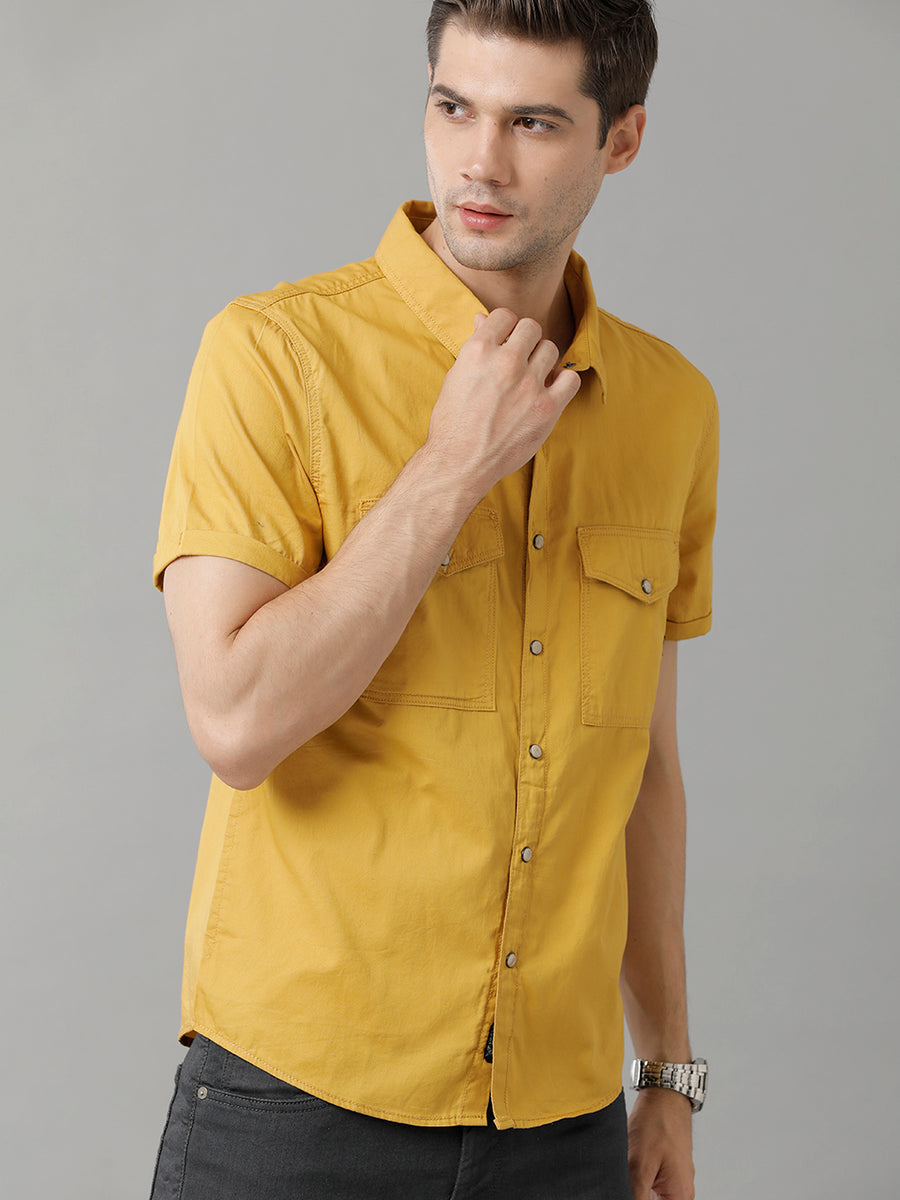 Yellow Regular Fit Shacket