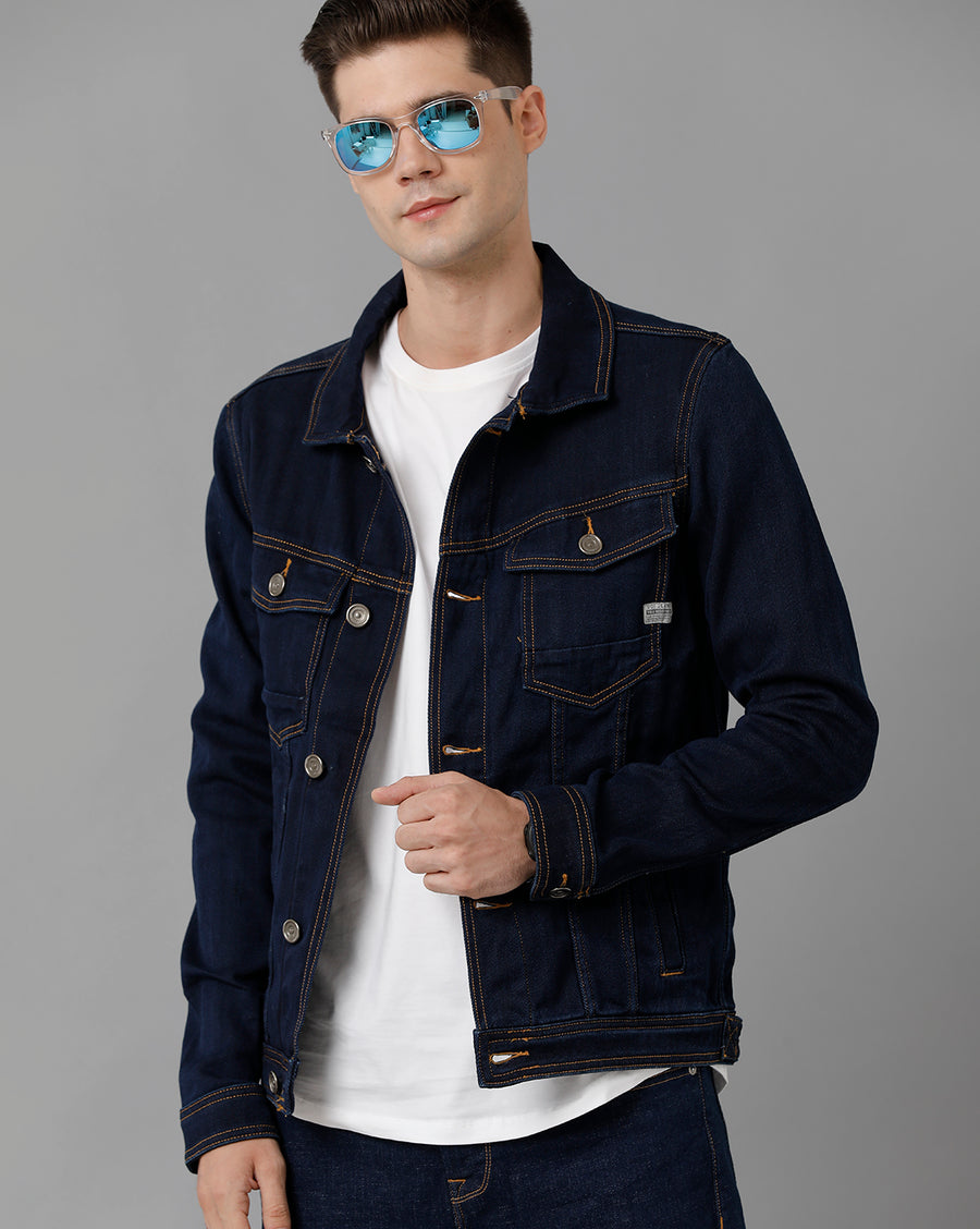 Men Solid Regular Fit Casual Jacket