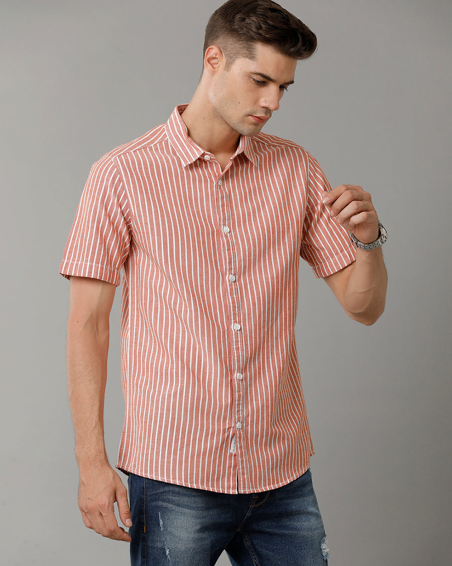 Red Stripes Slim Fit Shirt