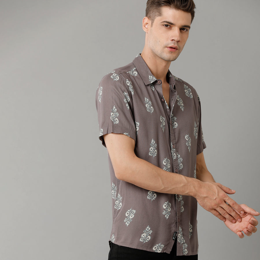 Premium Slim Fit Floral Printed Casual Shirt