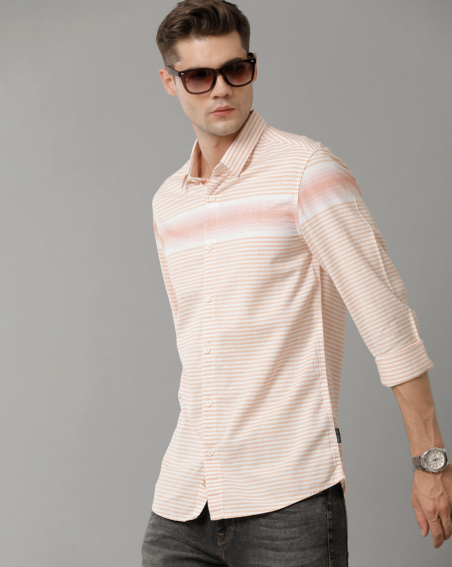 Red White Stripe Slim Fit Shirt