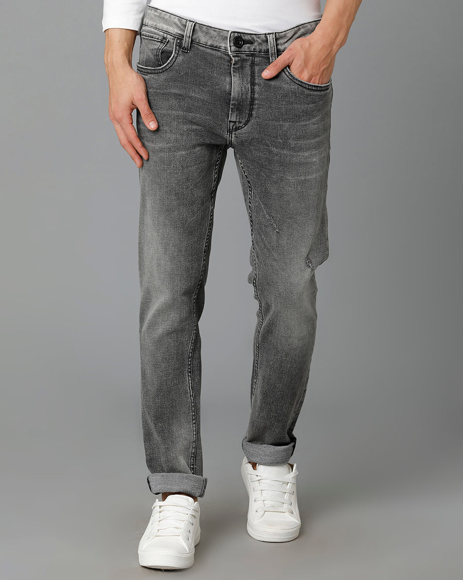 Voi Jeans Men Skinny Fit Light Fade Whiskers Jeans