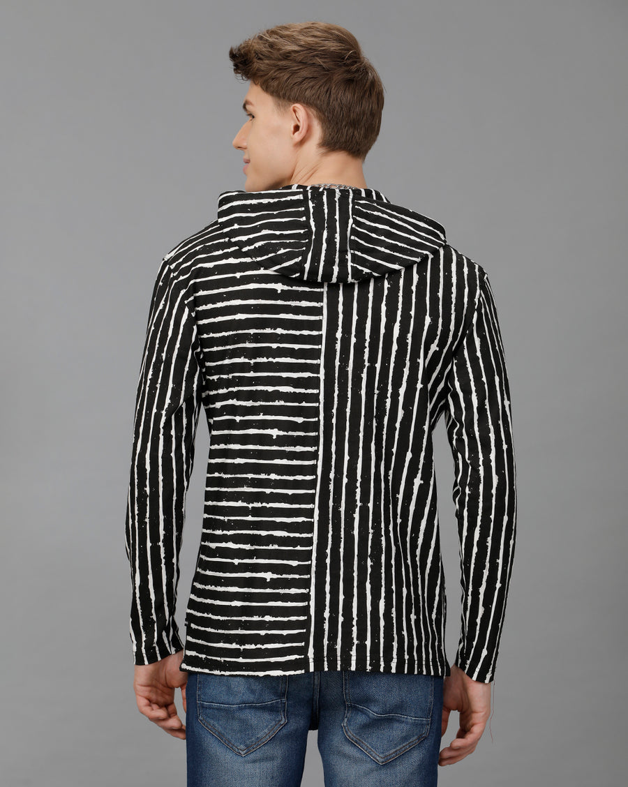 Jet Black Regular Fit Hoodi T-Shirt