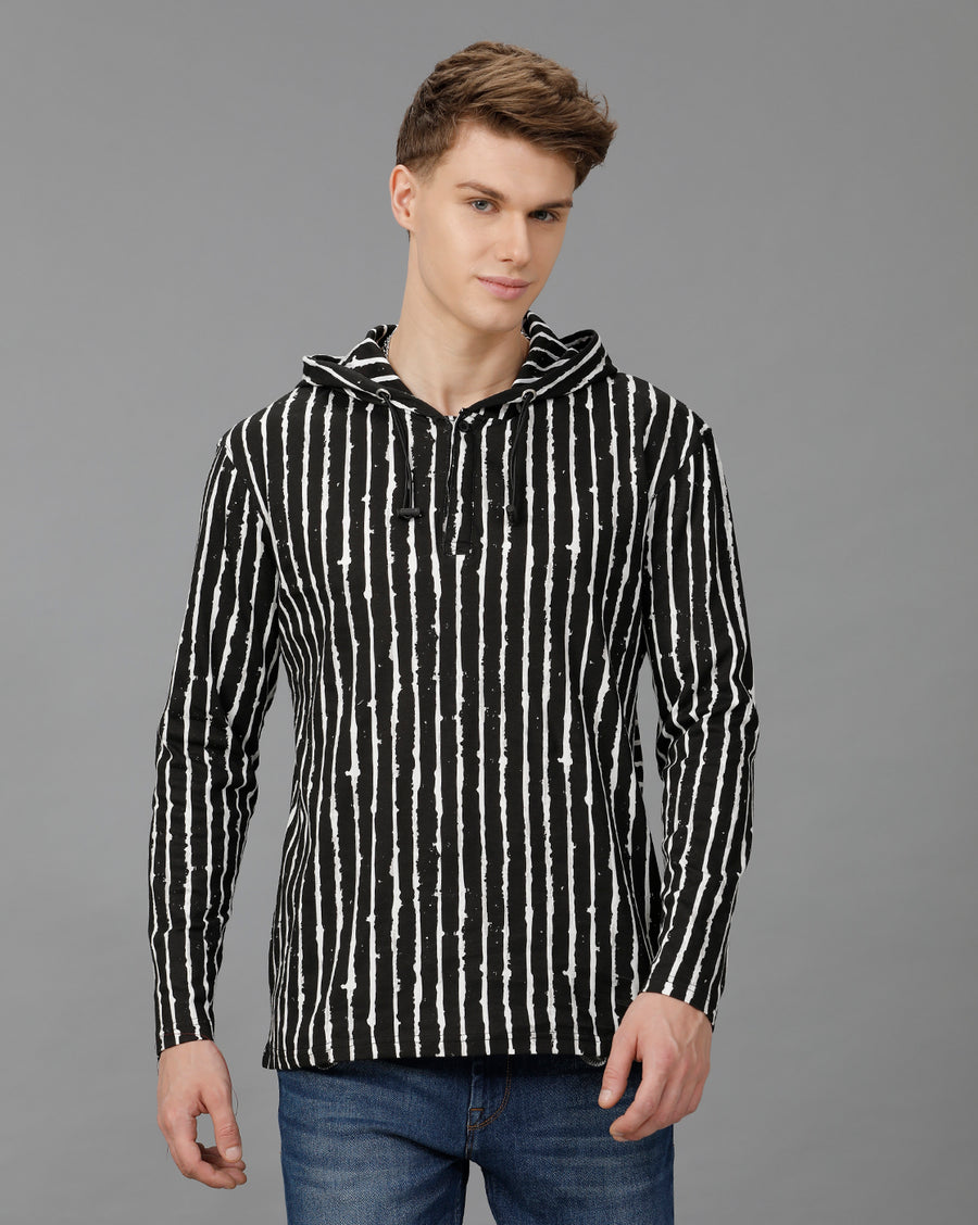 Jet Black Regular Fit Hoodi T-Shirt