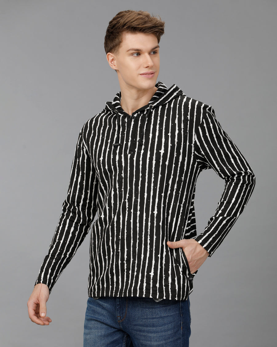Jet Black Regular Fit Hoodi T-Shirt