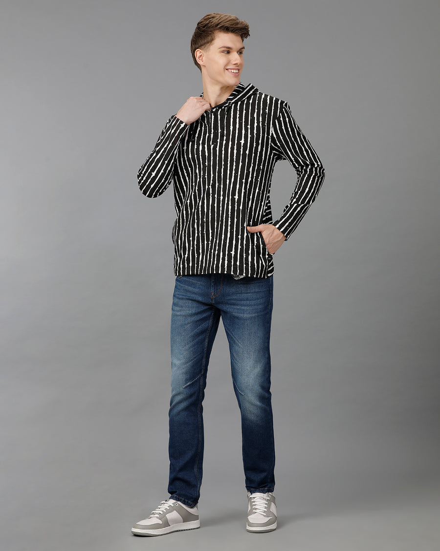 Jet Black Regular Fit Hoodi T-Shirt
