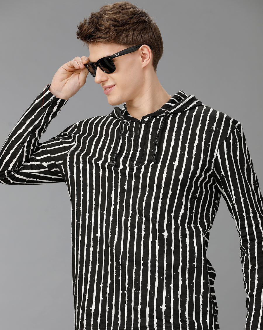 Jet Black Regular Fit Hoodi T-Shirt