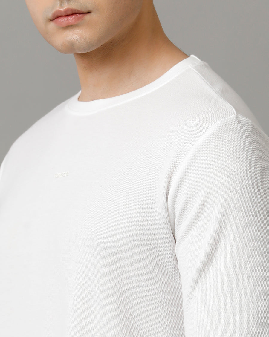 Men's White Full Sleeve T-shirt
