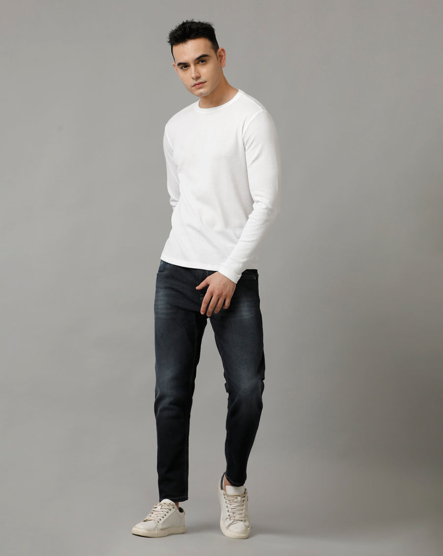 Men's White Full Sleeve T-shirt