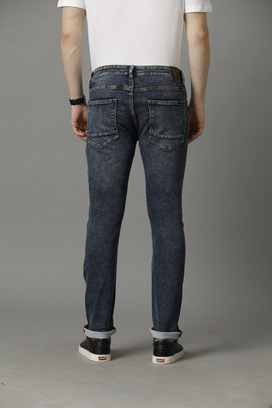 Mid Indigo Track Skinny Jeans