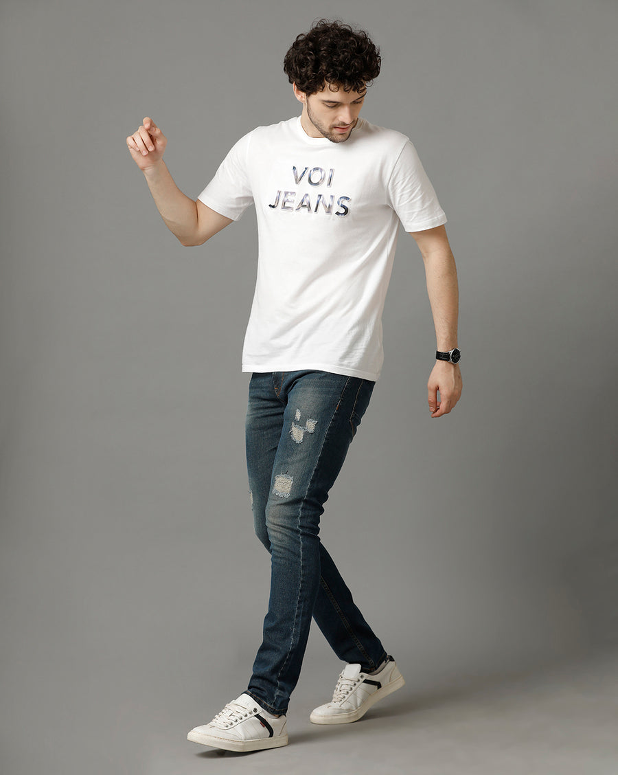 Indigo Tracked Cropped Skinny Jeans