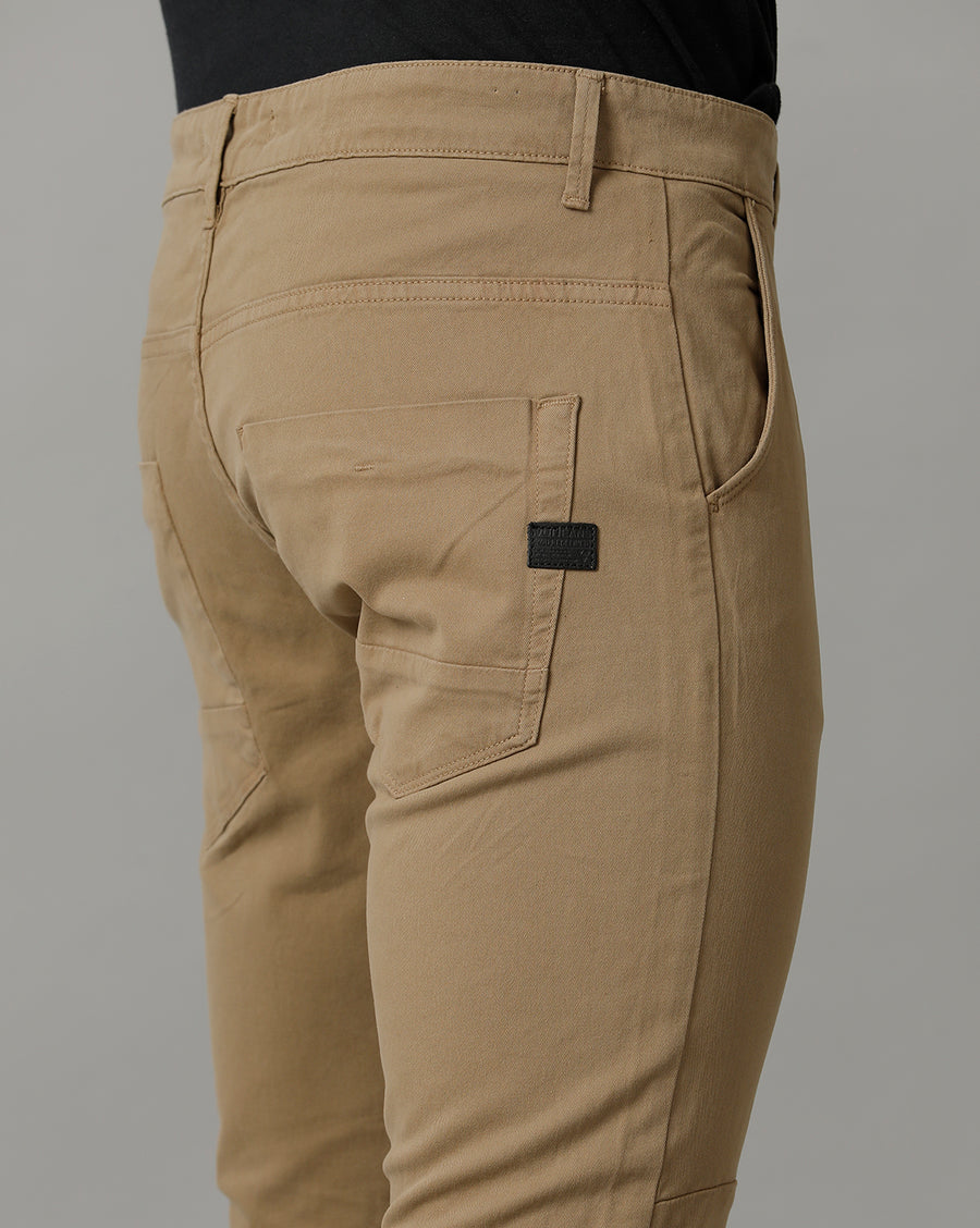 BROWN NON DENIM COTTON PANTS Voi Jeans