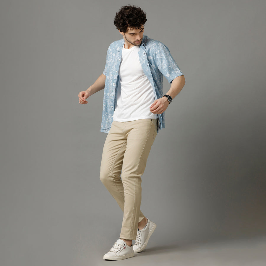 Blue Aop Regular Fit Shirt