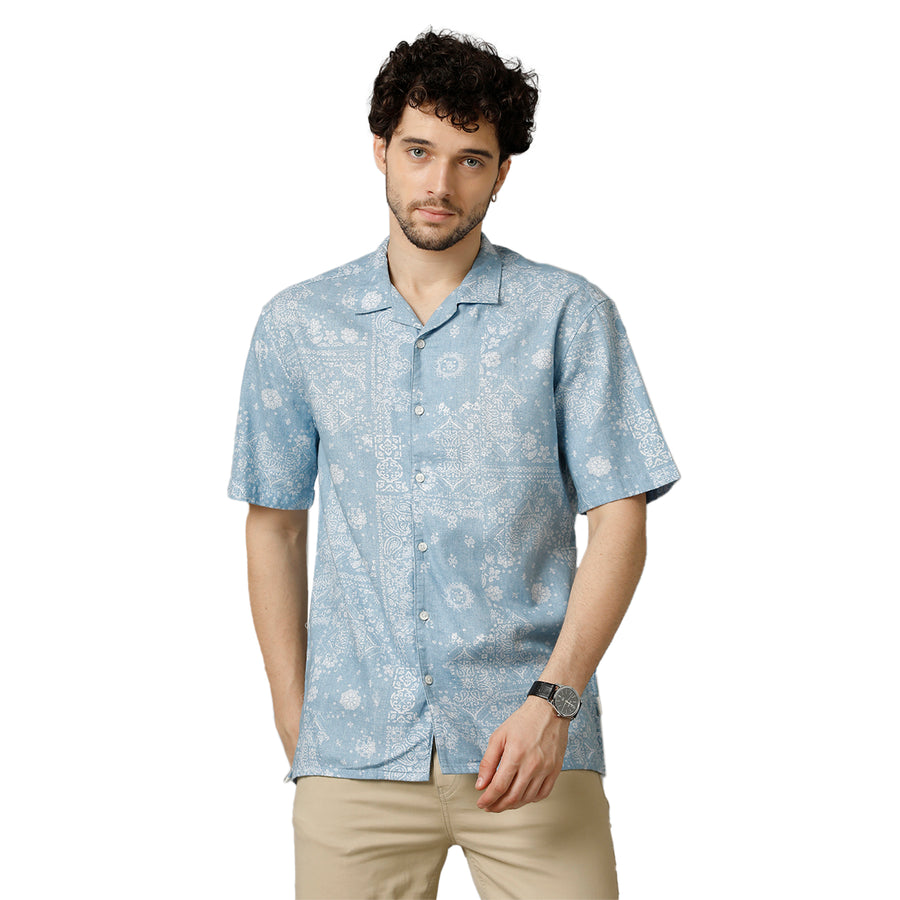 Blue Aop Regular Fit Shirt