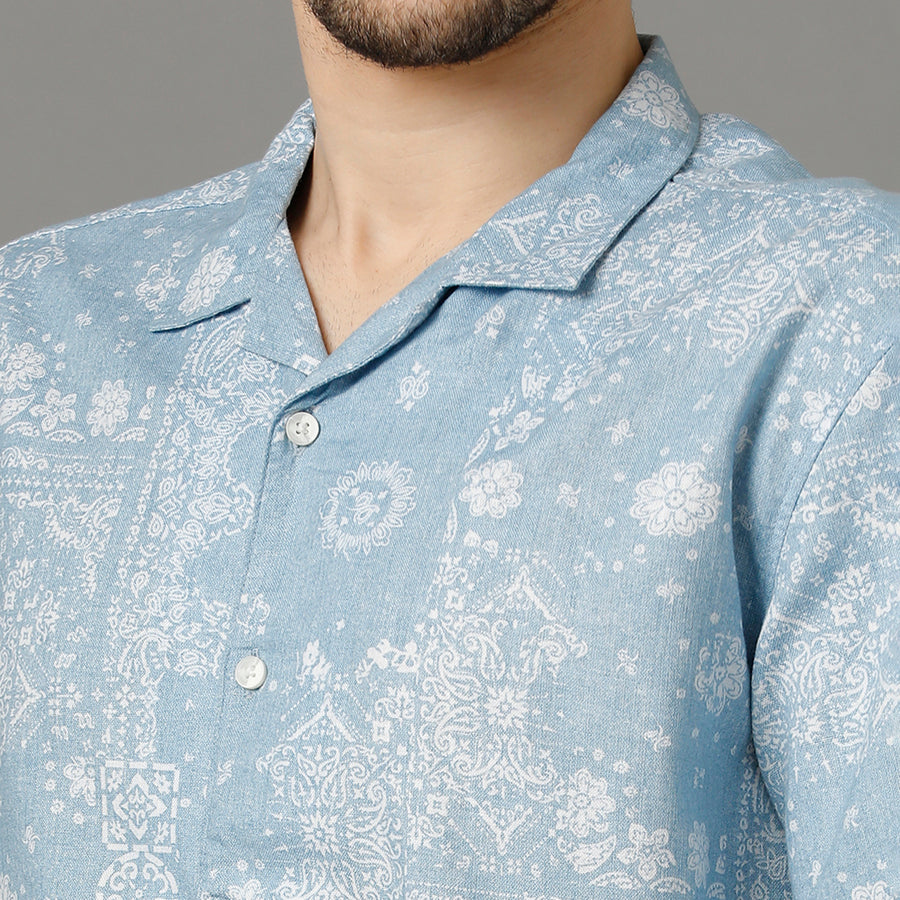 Blue Aop Regular Fit Shirt