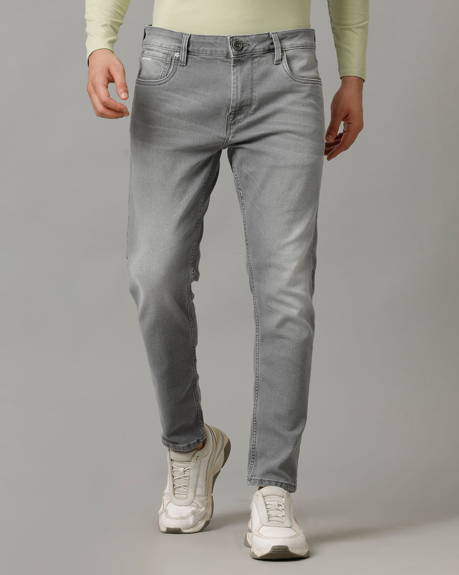 Charcoal Grey Track Cropped Skinny Jeans