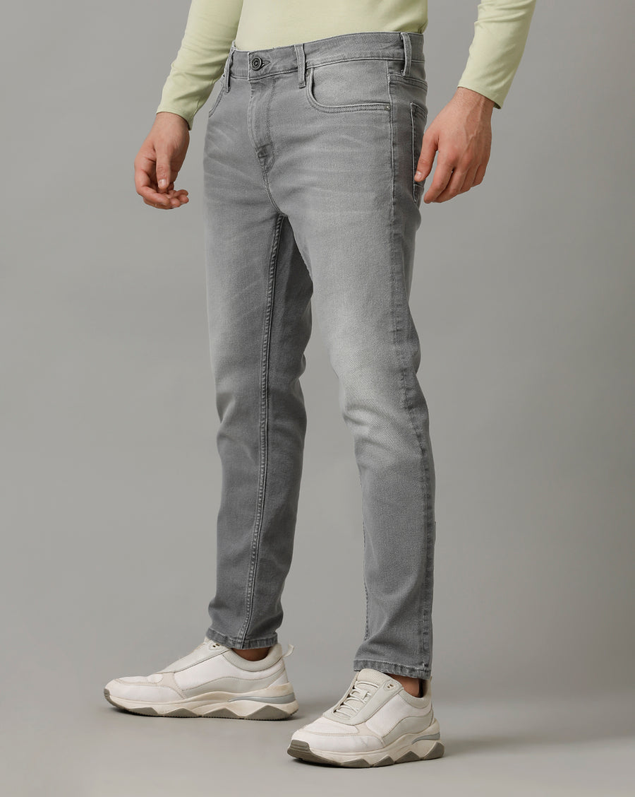 Charcoal Grey Track Cropped Skinny Jeans