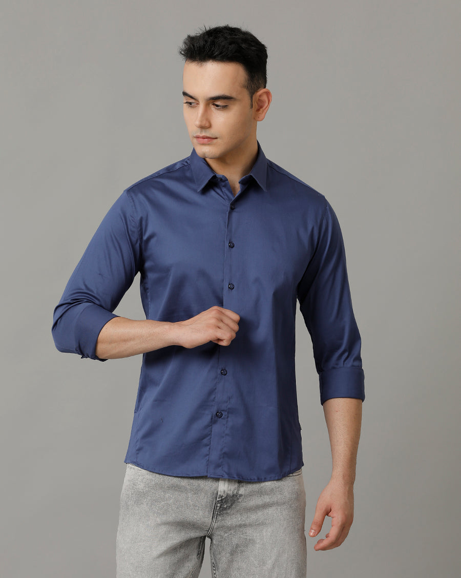 Mens Blue Slim Fit Shirt