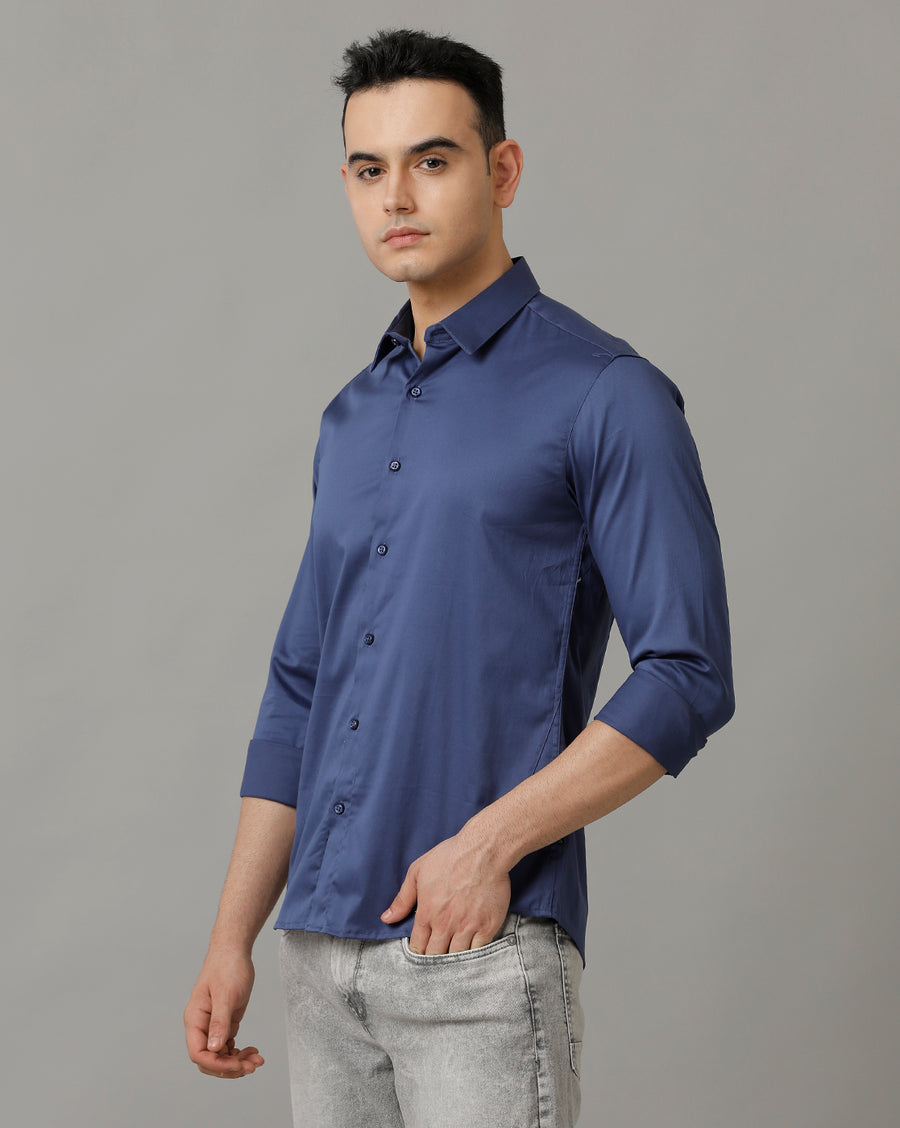 Mens Blue Slim Fit Shirt