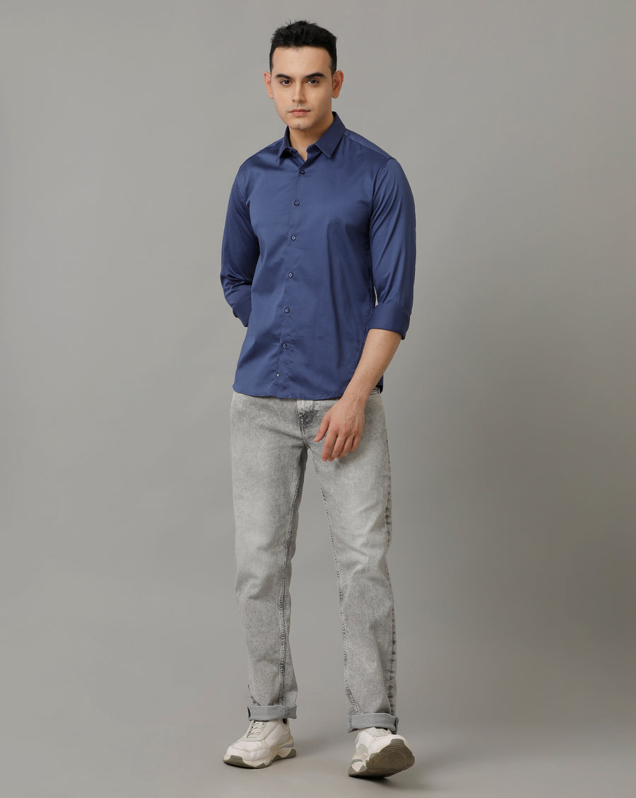 Mens Blue Slim Fit Shirt