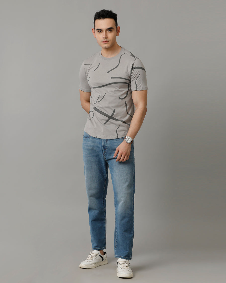 Voi Jeans Mens Alloy Regular Fit Cotton T-Shirt