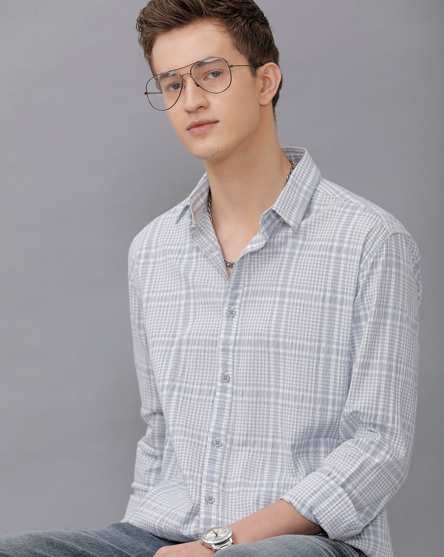 GREY REGULAR FIT SHIRT