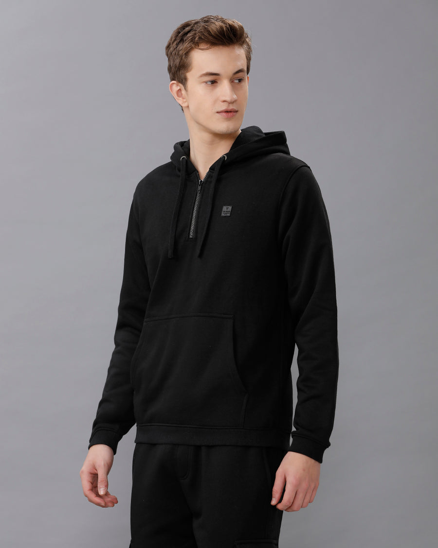 DEEP BLACK REGULAR FIT SWEATSHIRT