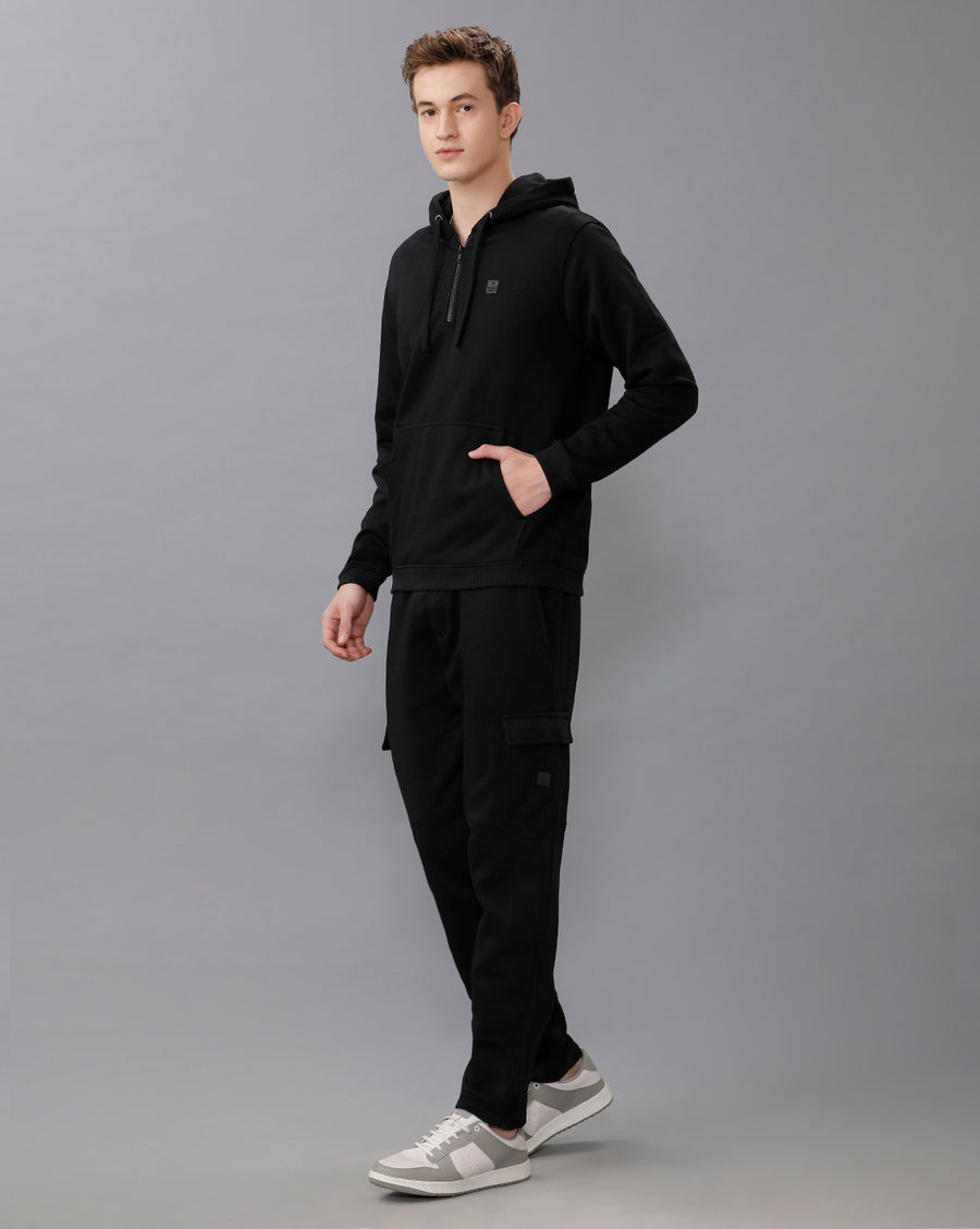 DEEP BLACK REGULAR FIT SWEATSHIRT