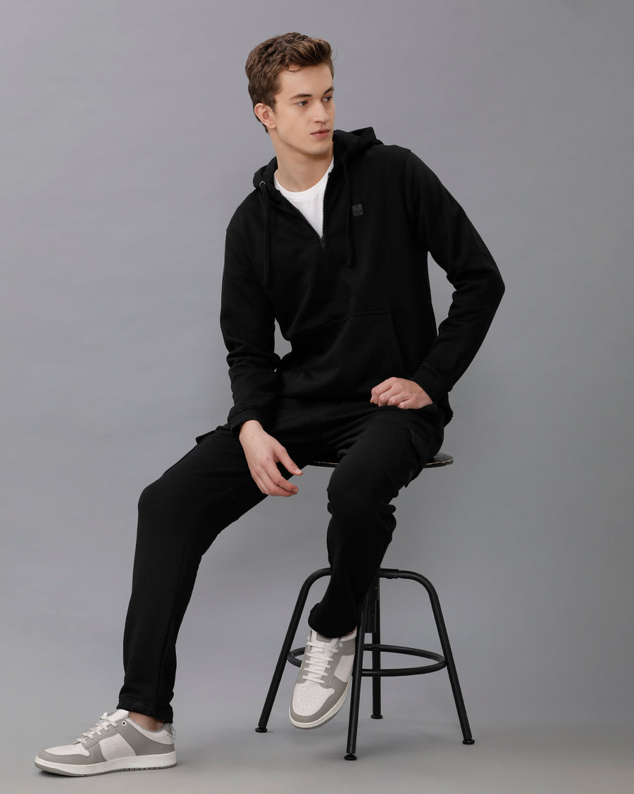 DEEP BLACK REGULAR FIT SWEATSHIRT