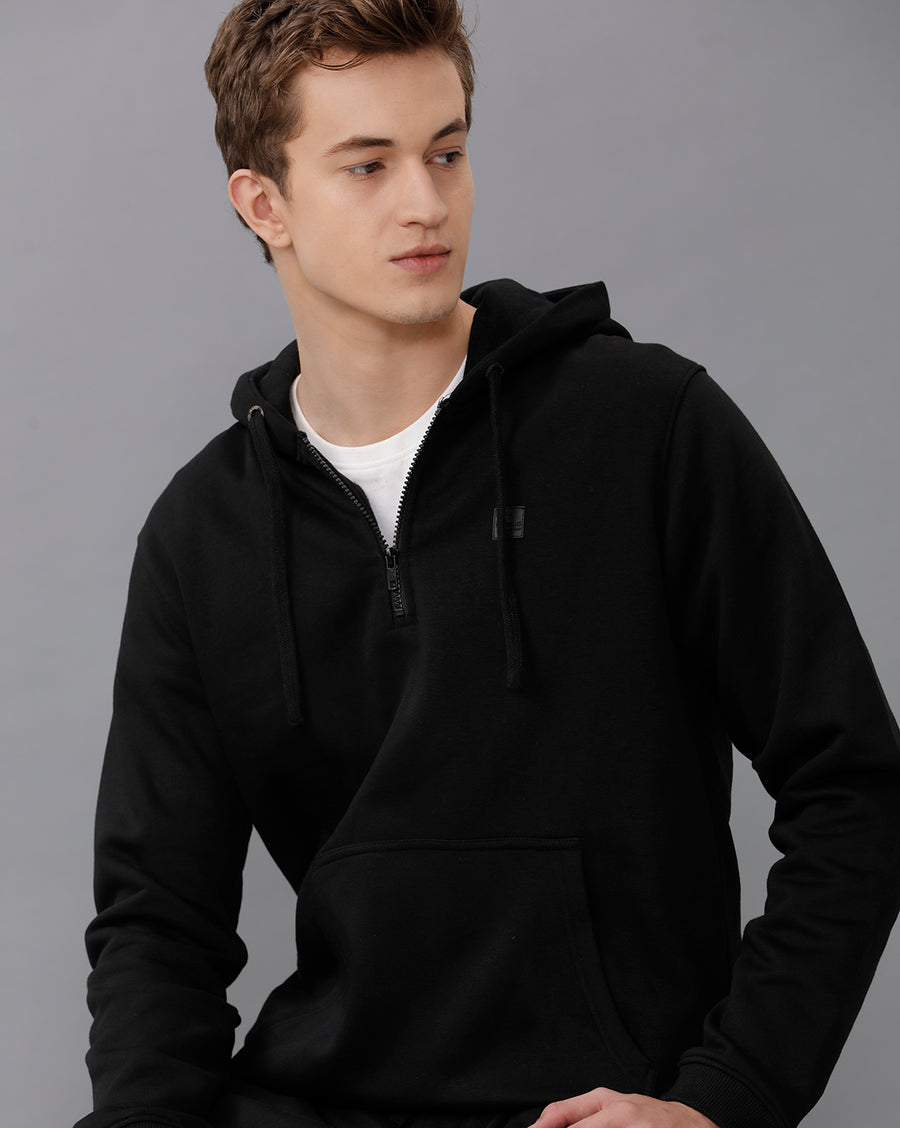 DEEP BLACK REGULAR FIT SWEATSHIRT