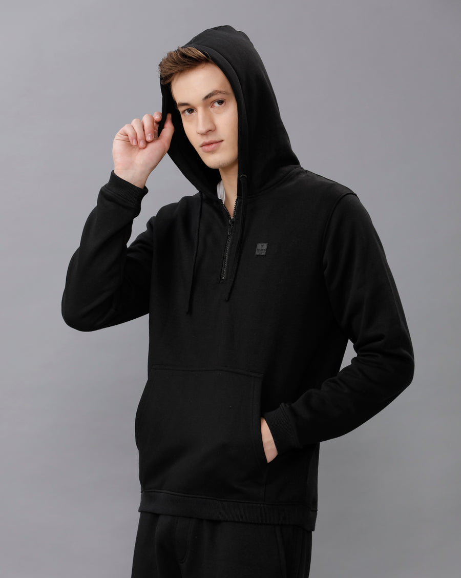 DEEP BLACK REGULAR FIT SWEATSHIRT