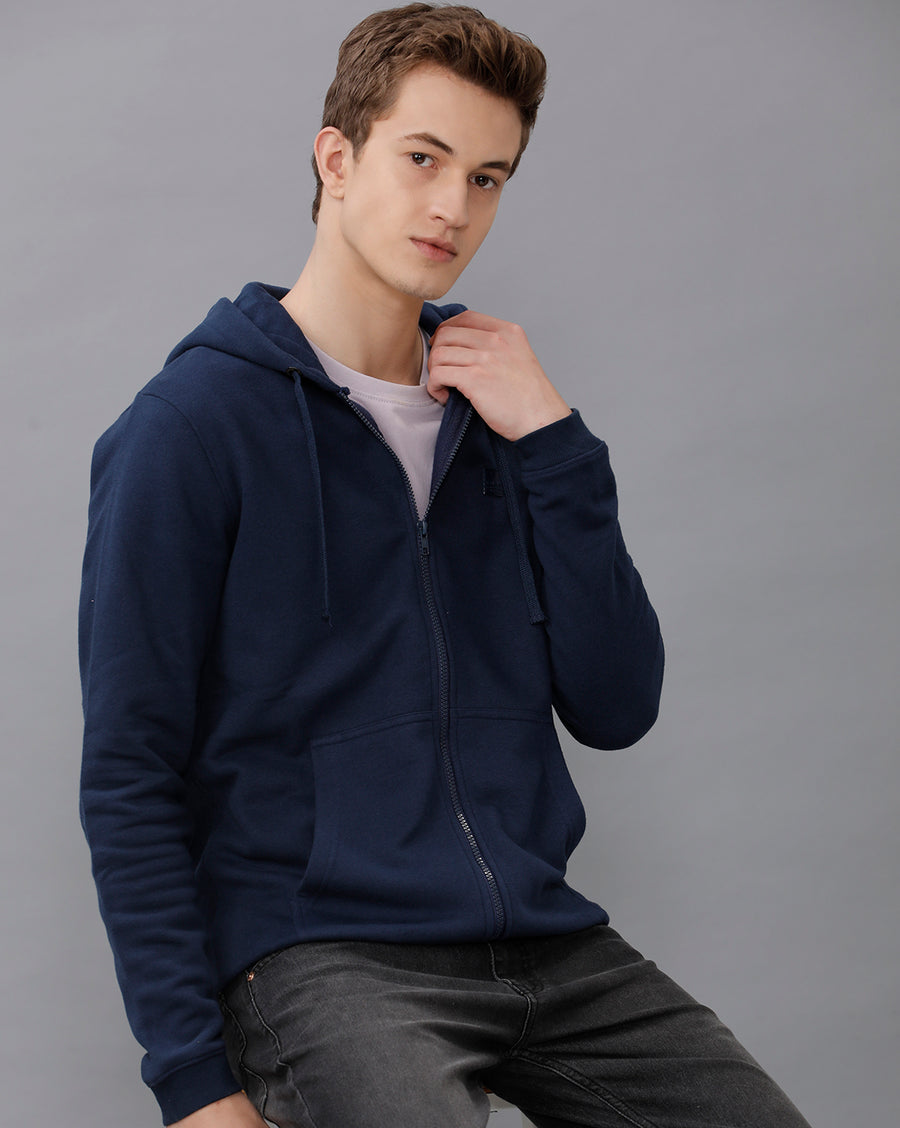 NAVY BLUE REGULAR FIT SWEATSHIRT