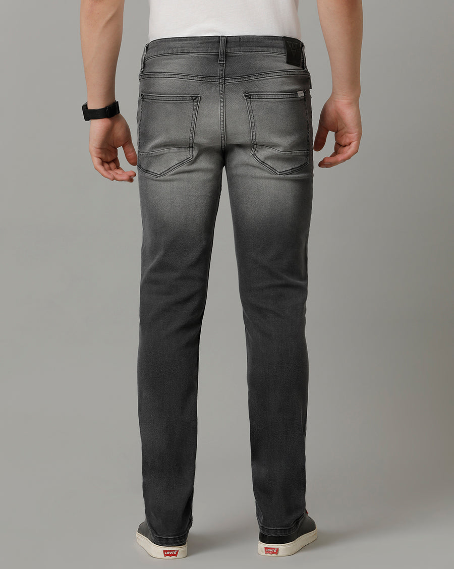 Voi Mens Grey Regular Fit Cotton Poly Jeans