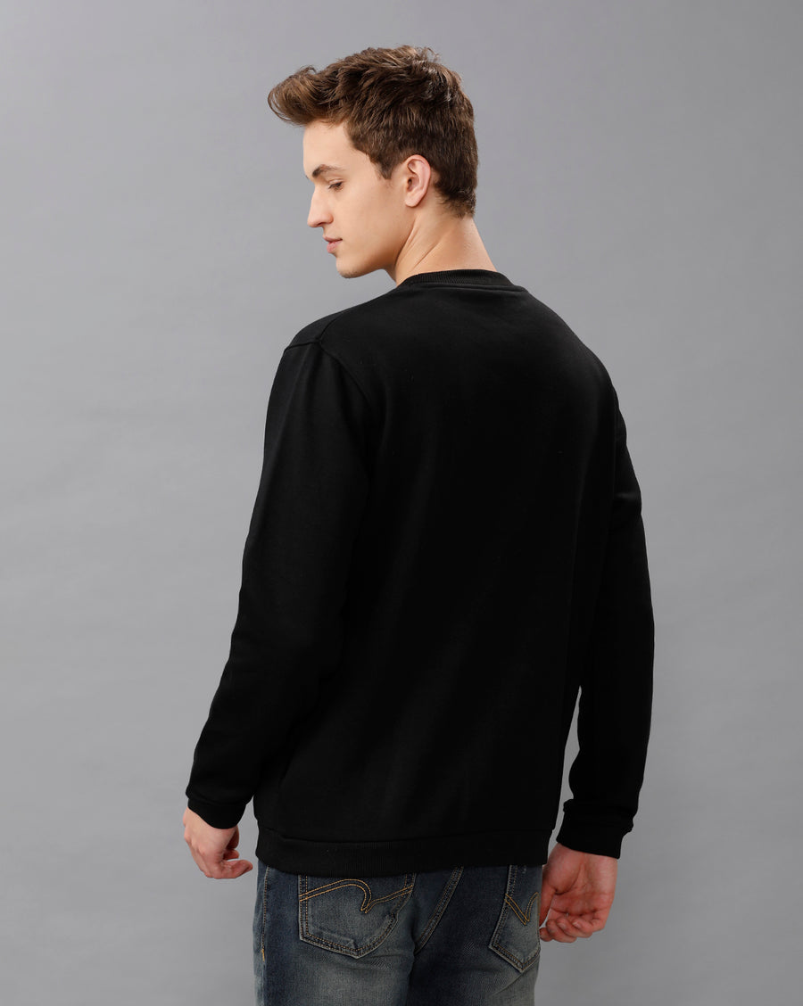 DEEP BLACK REGULAR FIT SWEATSHIRT