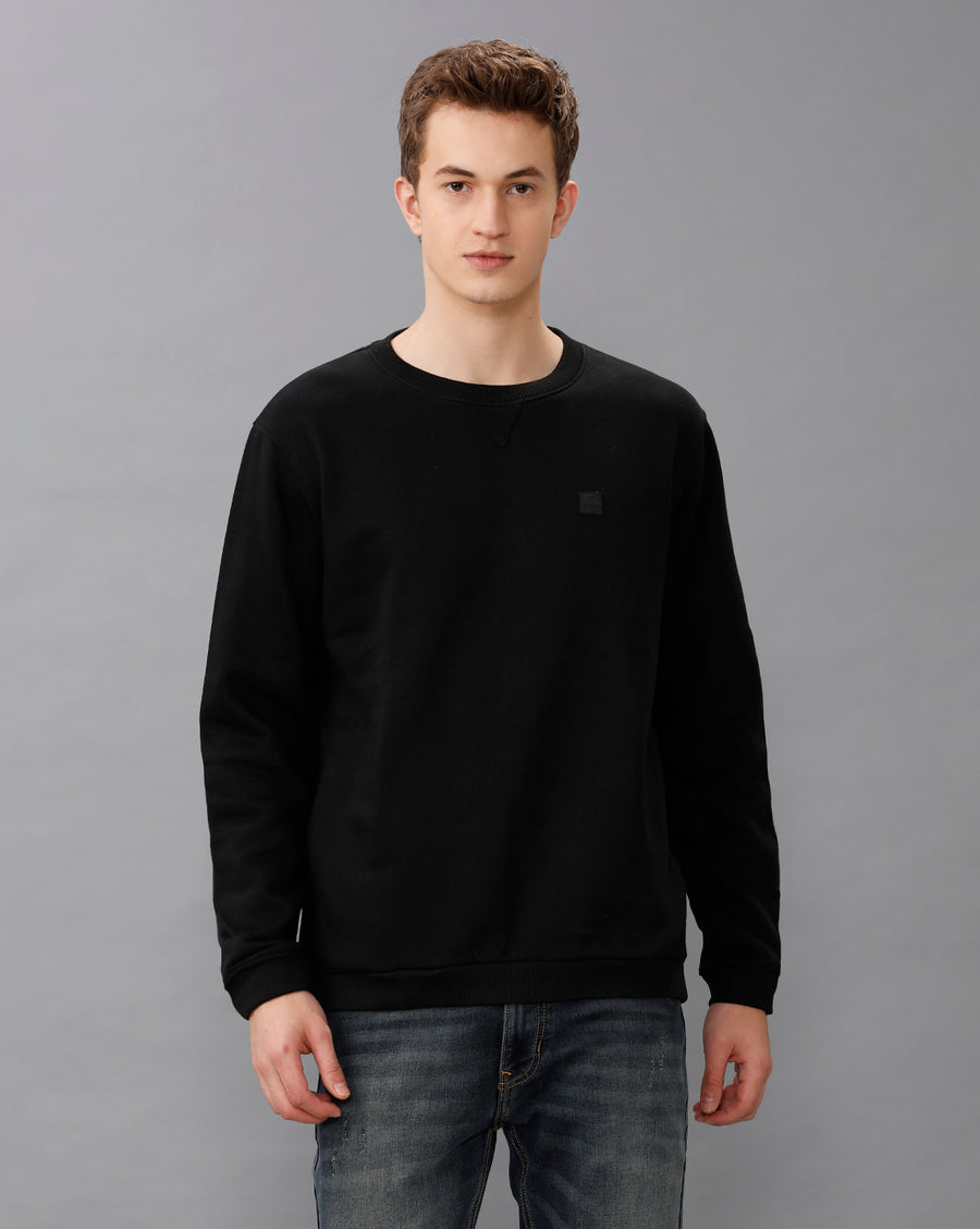 DEEP BLACK REGULAR FIT SWEATSHIRT