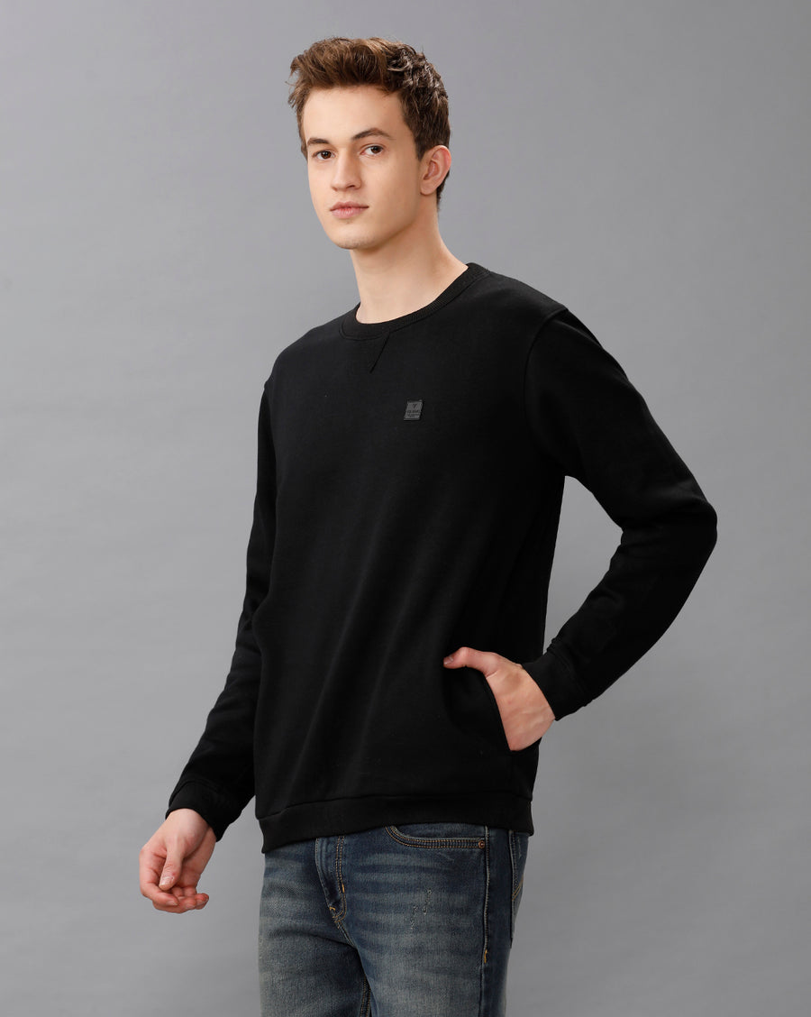 DEEP BLACK REGULAR FIT SWEATSHIRT