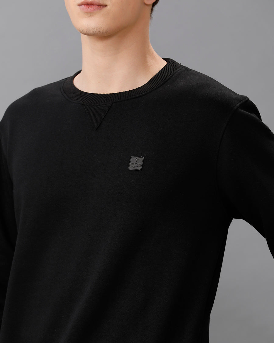 DEEP BLACK REGULAR FIT SWEATSHIRT
