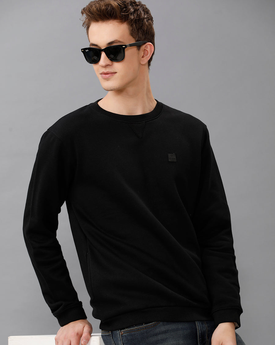 DEEP BLACK REGULAR FIT SWEATSHIRT