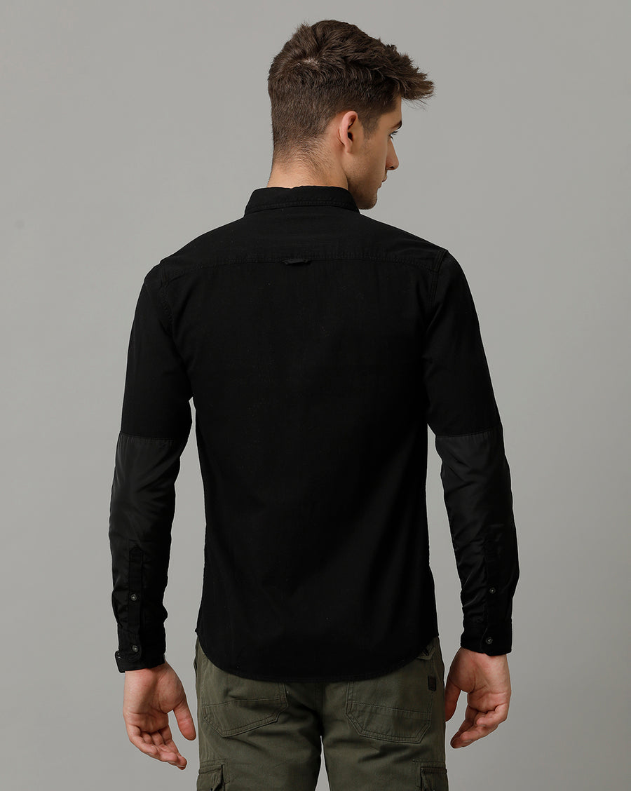 Black Slim Fit Full Sleeve Shirt