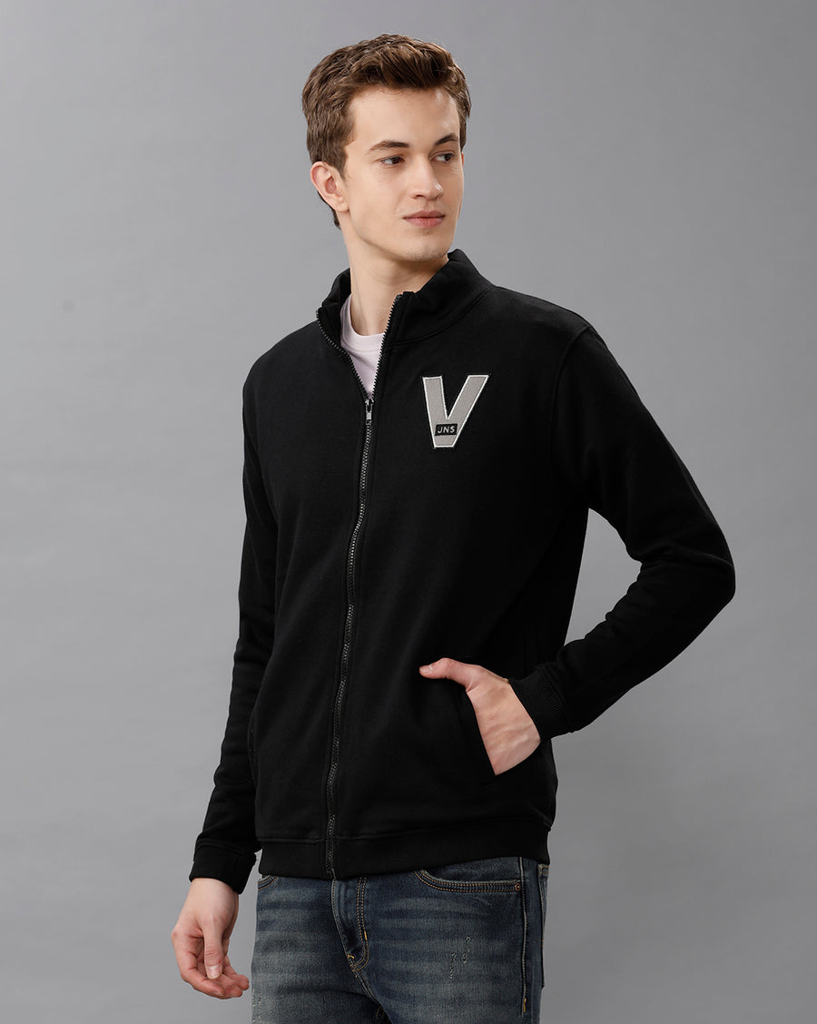 Deep Black Regular Fit Sweat Shirt